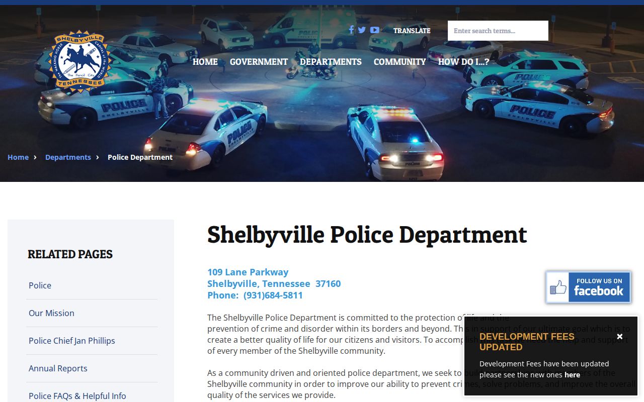 Shelbyville Police contact for recent arrests